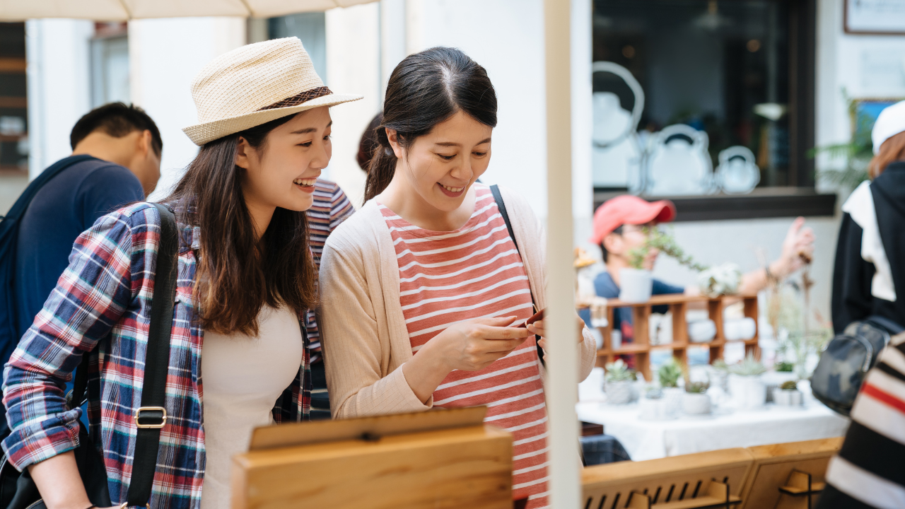 Friends Shopping at the market