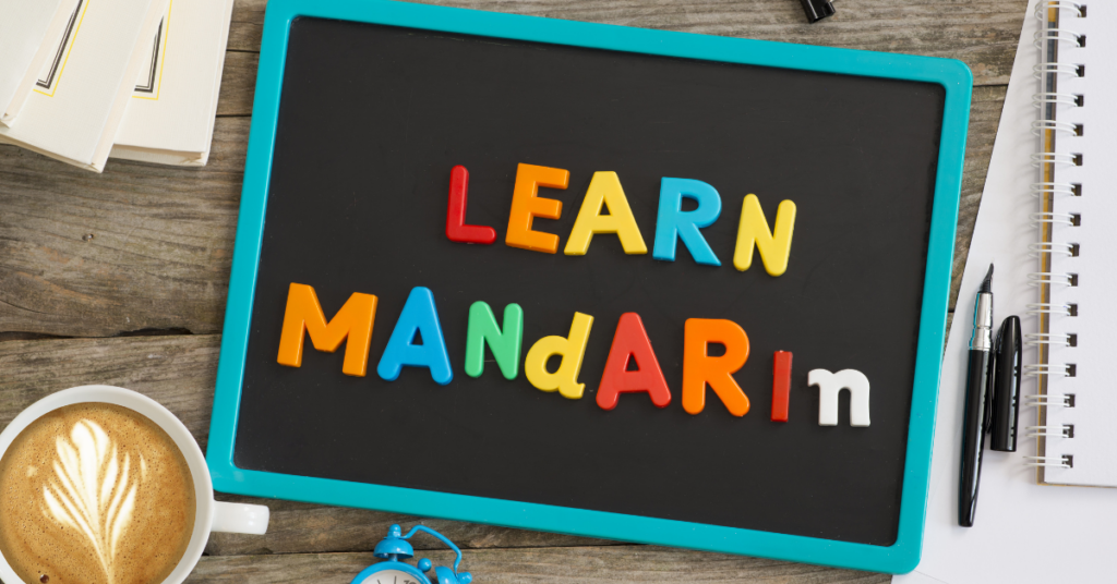 learn mandarin on a black board