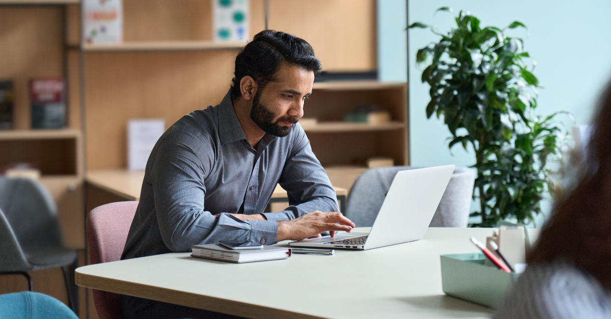 Man Working on Laptop